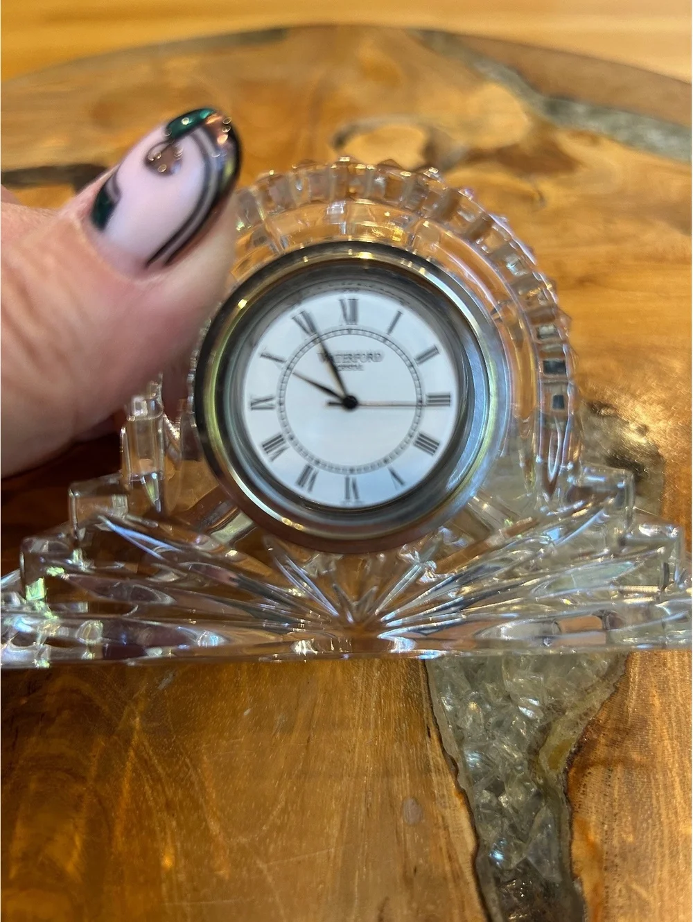 Waterford Crystal Silver Gray Wall Clock Elegant Design